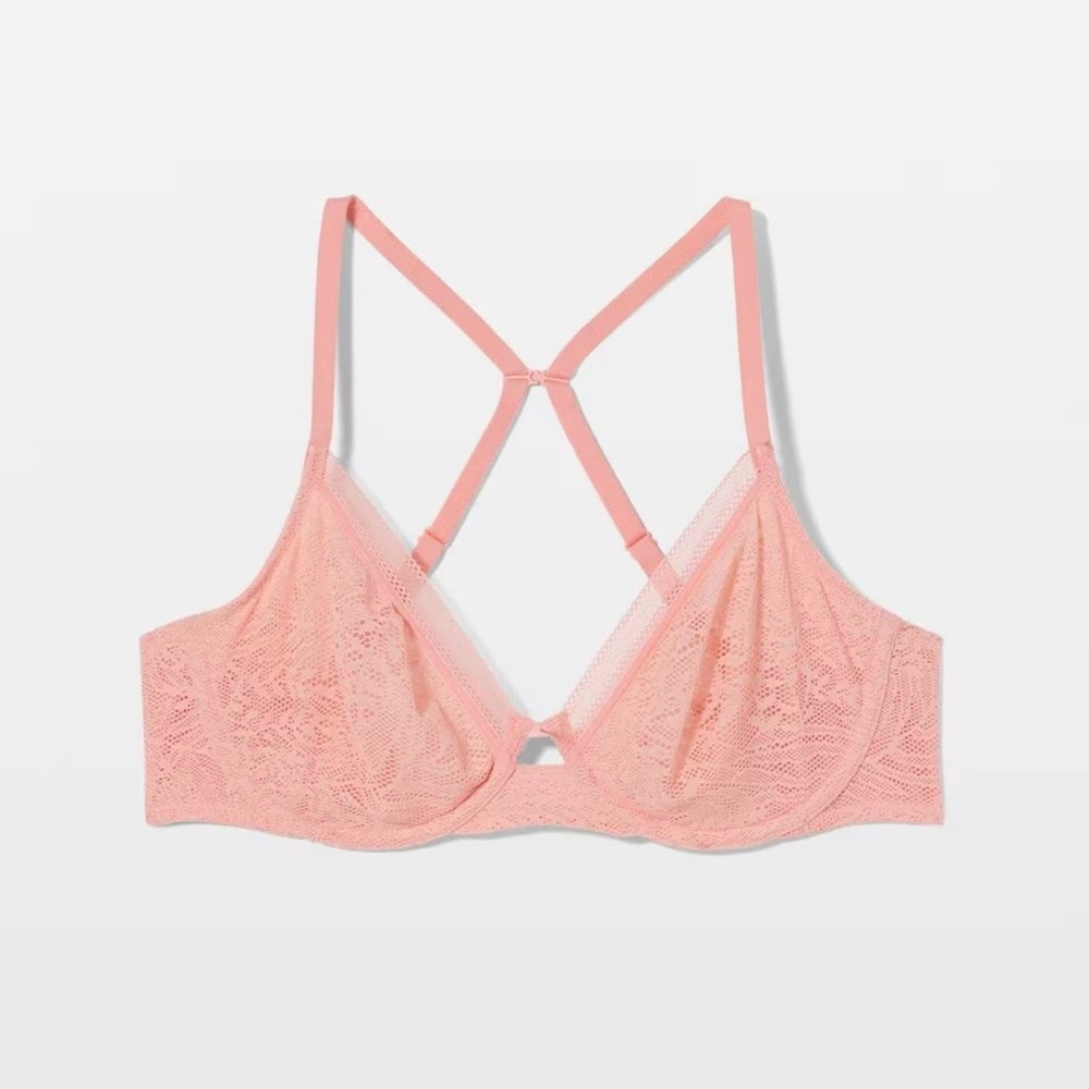 Soma Unlined Perfect coverage Lace Bra in‎ Coral
